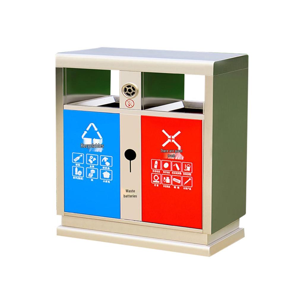 Stainless Steel Antique Outdoor Trash Can for Parks and Courtyards