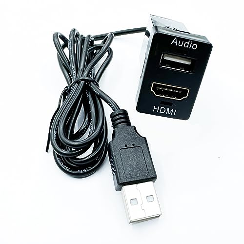 YOBIS USB Input Port & HDMI Input Port Audio Relay Audio Parts Switch Hole Panel For Toyota Vehicles, Switch Hole USB Port HDMI Input Audio Relay