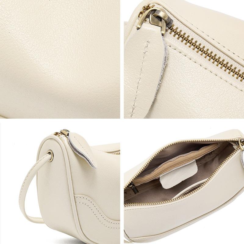 Leather Women's Bag Mobile Phone Bag New Simple and Versatile Messenger Bag Women's Niche Fashion Shoulder Bag Shell Bag Women