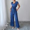 Einfacher und modischer Deep-V High-End Wide-Leg Jumpsuit Damen Frühling und Sommer