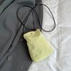 shoulder messenger bag, drawstring small bag, niche texture, fashionable and lightweight mini mobile phone, nylon bag for women