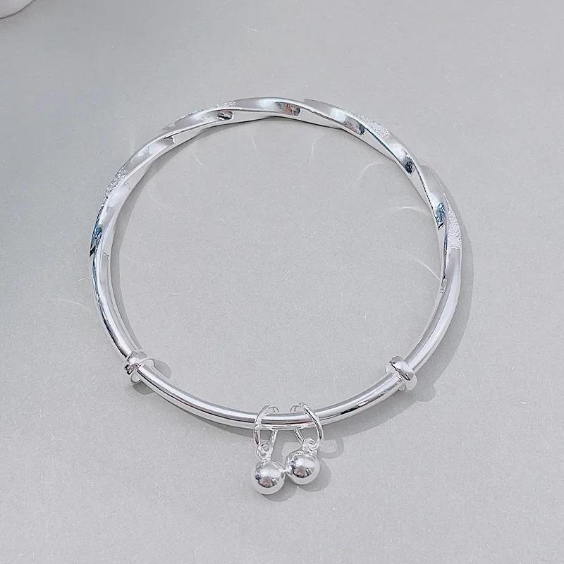 925  Silver Full-blown Flowers Bracelet For Women Delicate Light Luxury Adjustable Solid Bracelet Party Wedding Jewelry