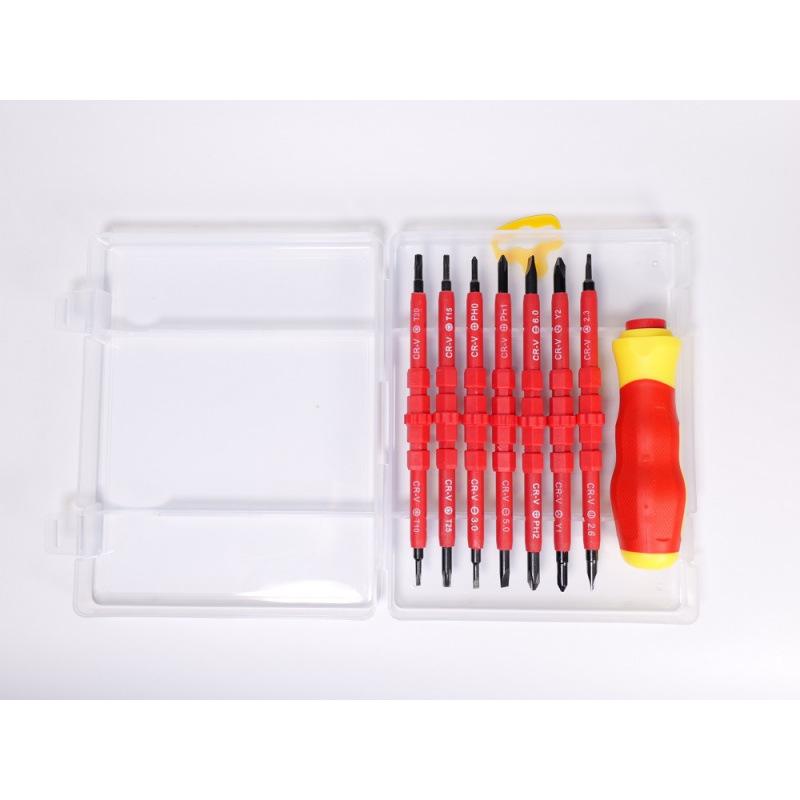 8-in-1 Insulated Screwdriver Set with Hardened Tip and Voltage Testing
