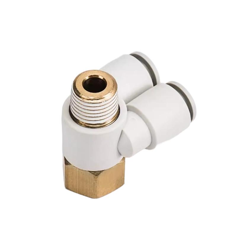 SMC Pneumatic Quick Connect Swivel Air Hose Fitting, Double Tube, Int/Ext Threads KB2ZF04/06/08/10/12-02S.