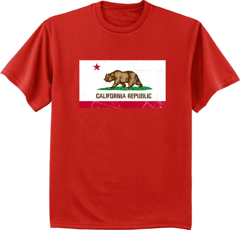 Men s big and tall t-shirt California flag bear decal tee shirt for men XXXL