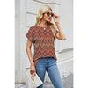 Summer Printed Round Neck Loose Short Sleeved T-shirt Casual Versatile Top for Women