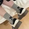 3 Pairs New Mid-calf Socks with Cute Bow At The Heel Women's Slouch Socks Spring/Summer