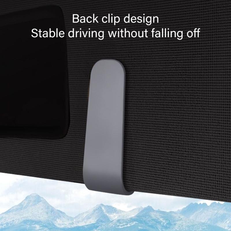 Multifunction Sun Visors Glasses Case with Secure Clamp Soft Lined Automobile Eyewear Organizers Eyeglasses Mount for Car