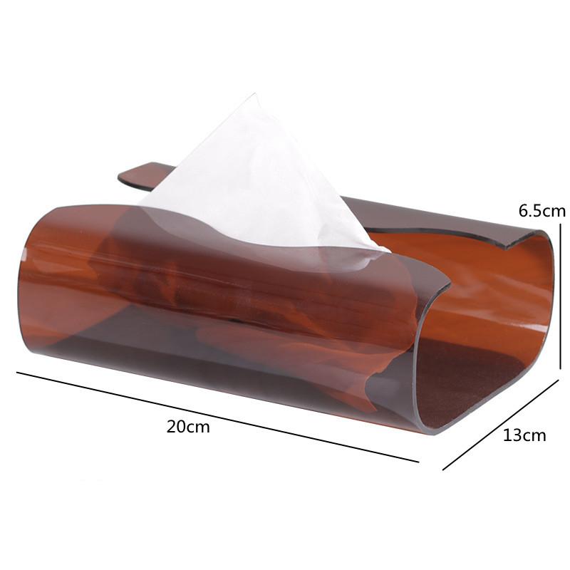 Modern Art Curved Acrylic Tissue Box, Stainless Steel Tissue Box, Table Center Napkin Holder, Living Room Tissue Storage Box