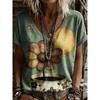 Women's T Shirt Print Graphic Plants Stylish Classic Casual Short Sleeve V Neck Regular Tops Casual Daily