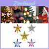Beautifully Crafted Hollow Christmas Tree Top Star Ornament In Luxurious Gold Red And Silver Blue