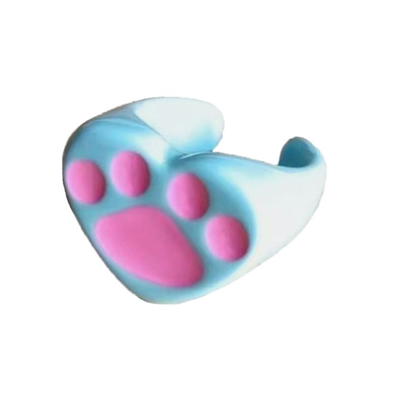 

Resin Bear Paw Rings Casual Outfits Heart Open Rings Fashion Adjustable Finger Rings Personality Bear Paw Joint Rings