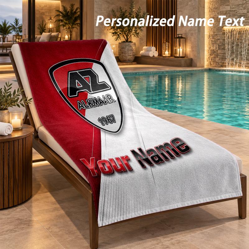 Custom Text AZ Alkmaar Print Beach Towel Large Towel For Home Bathroom Beach