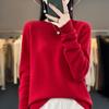 Women's Seamless Wool Cashmere Pullover Sweater - Round Neck, Loose Fit, Popular Seller for Spring, Autumn, & Winter.