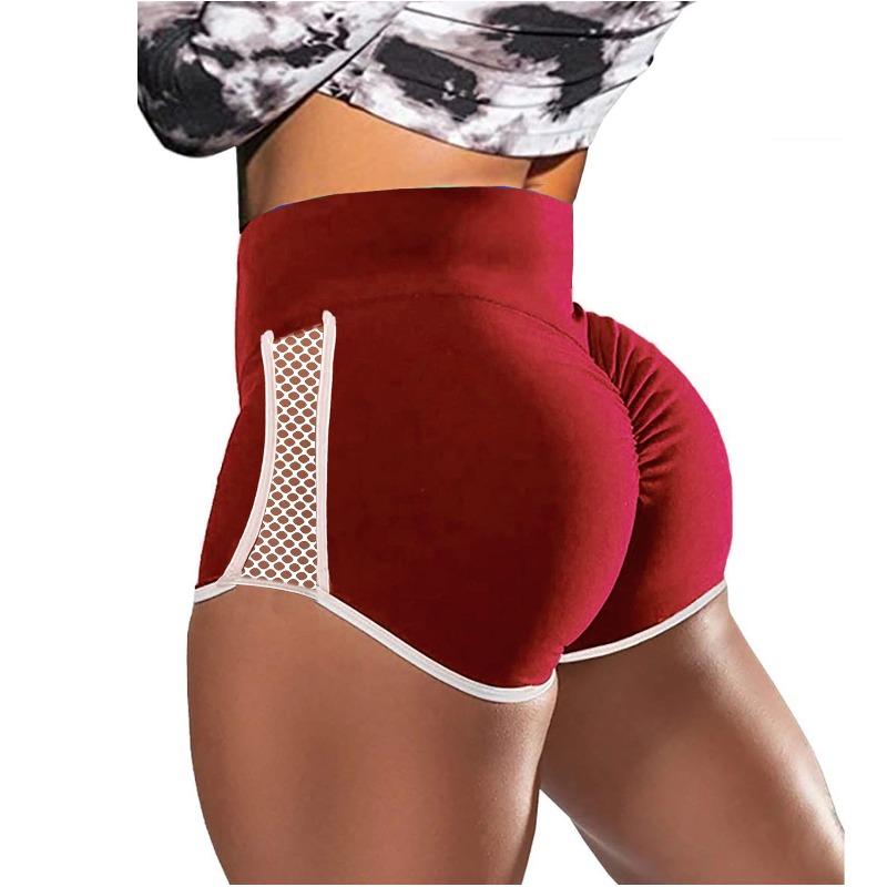 Wish New High Waist Belly and Hip Hollow Splicing Shorts