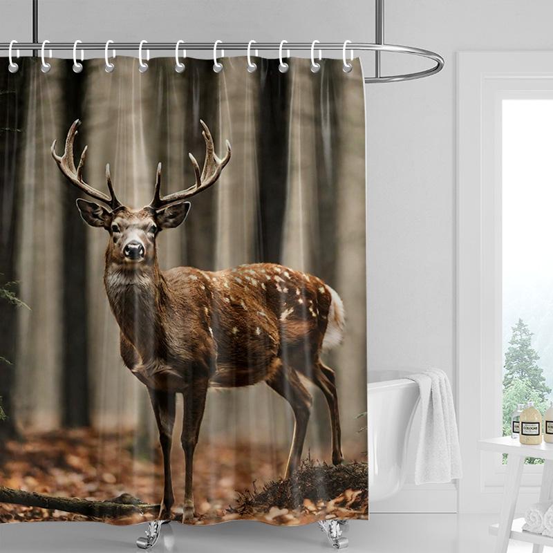 

Украшение дома шторки для душа для ванной водонепроницаемая шторная ткань Современный скандинавский стиль Гостиная С Рождеством зимний 90x180cm