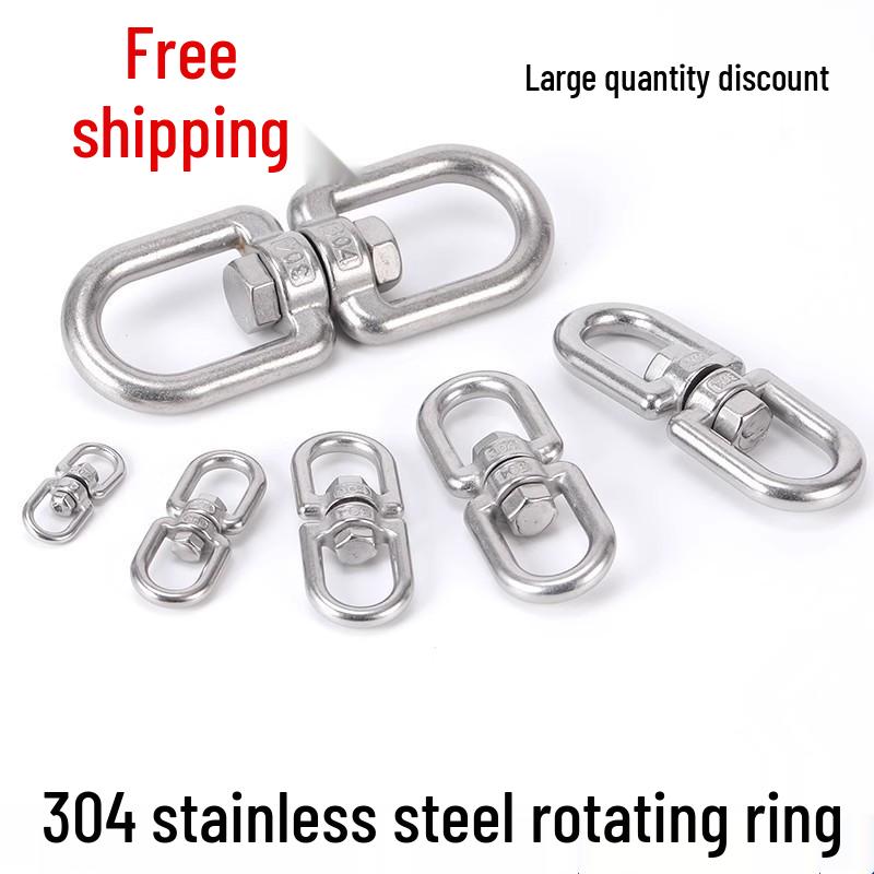 304 Stainless Steel 8-Shaped Anti-Tangle Dog Leash Ring with Rotating Bolt M4