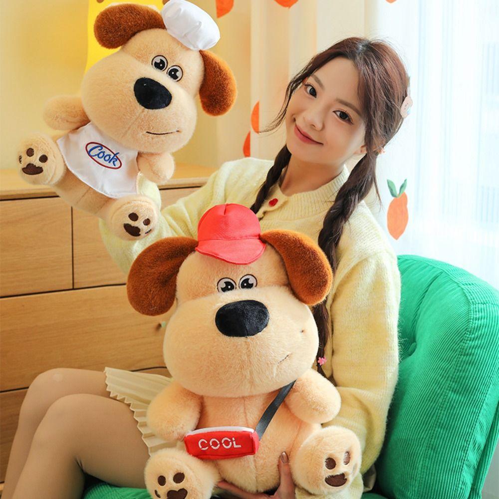 Soft Maillard Puppy Plush Toys Sitting Puppy Stuffed Dolls Simulation Dog Plush Toys  Kids Gifts