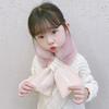 Winter Warm Baby Scarf Soft Plush Cross Collar Scarves For Kids Girls Print Knitted Neckerchief
