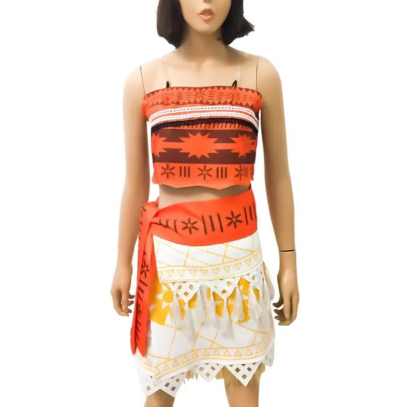 Copii Adult Femei Moana Costum de Sărbătoare Halloween Topuri Film Fustă Copil Cosplay Fancy Rochie Vaiana Peruci Ținută Pentru Fetițe Mici