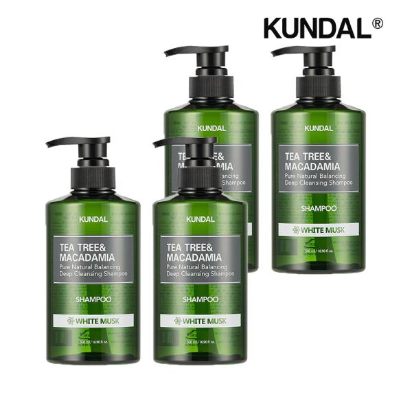 

KUNDAL Tea Tree & Macadamia Deep Cleansing Shampoo for Oily Skin White Musk 500ml x4