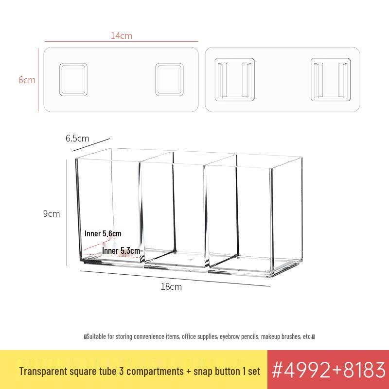 Transparent Wall-Mounted Mirror Cabinet for Bathroom Cosmetics and Lipstick Storage