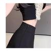 2024 Women's High Waist Black A-Line Summer Shorts - Slimming, Plus Size Options, Casual Fit
