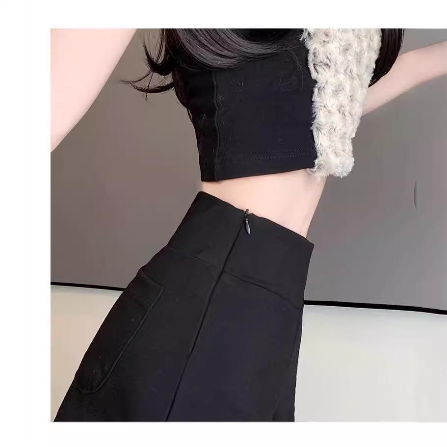 2024 Women's High Waist Black A-Line Summer Shorts - Slimming, Plus Size Options, Casual Fit