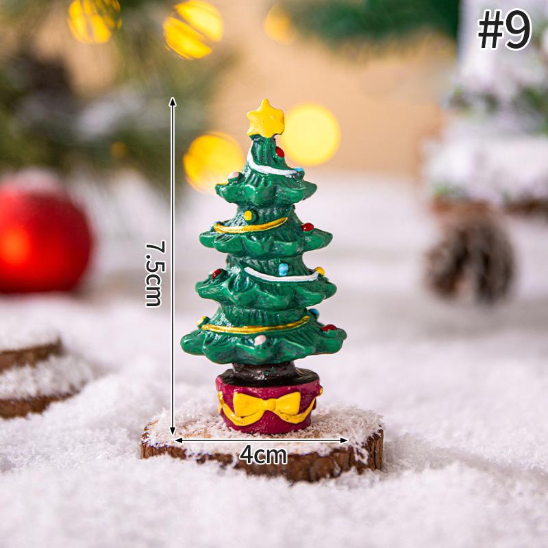 Miniature Santa Claus Elk Snowman Cute Animal Resin Micro Christmas Tree Ornaments Desktop Decoration Crafts Xmas Gifts