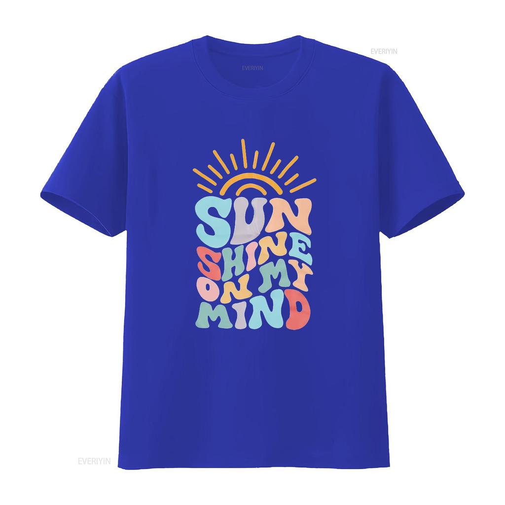 Sunshine T Shirt Unisex Funny Letters Print On My Mind Athletic Cute Summer Holiday Top Vintage Washed Versatile