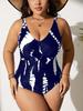 2026 Plus Size Digital Print Slimming One-Piece Bikini Swimsuit
