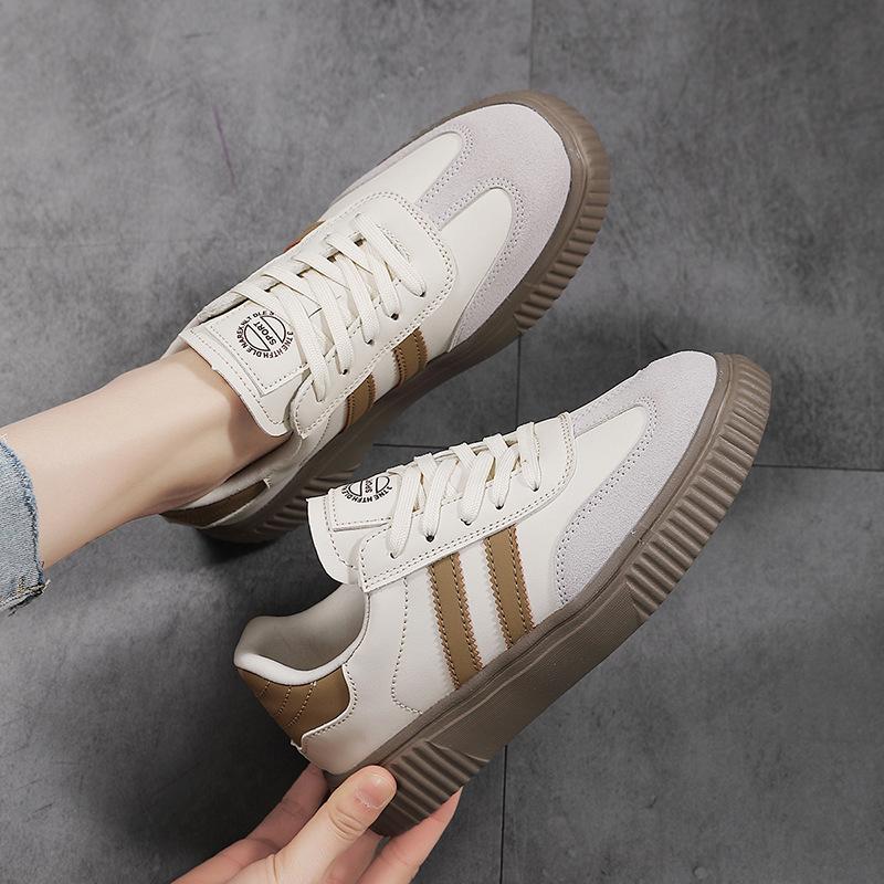Popular 2025 Women's Board Shoes Korean Version Platform-soled Sports and Leisure Single Shoes Retro Versatile German Training Board Shoes Women