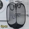 Folding Dirty Laundry Sorting Basket Washing Frame Bathroom Cloth Mesh Storage Bag Frame Bucket Laundry Organizers Storage Pouch