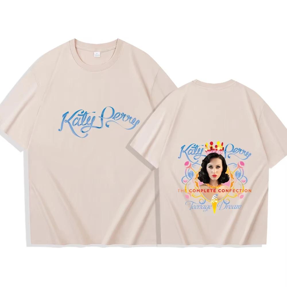 2026 Summer Katy Perry Girls Dream Graphic T-shirt Men's Fashion Hip-hop Retro Cotton Short-sleeved Loose Casual Shirt