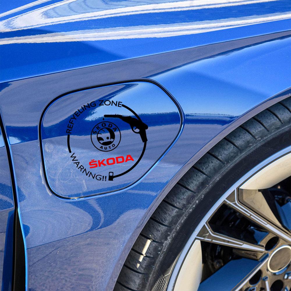 Car Styling PVC Logo Body Fuel Tank Cap Emblem Decoration Sticker For Skoda S Kodiaq Fabia Kamiq Karoq Octavia 3 A5 A7 VII Scala kyvc74