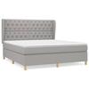 Maison Exclusive - Bed Slatted Base with Mattress Light Grey 160x200cm Fabric