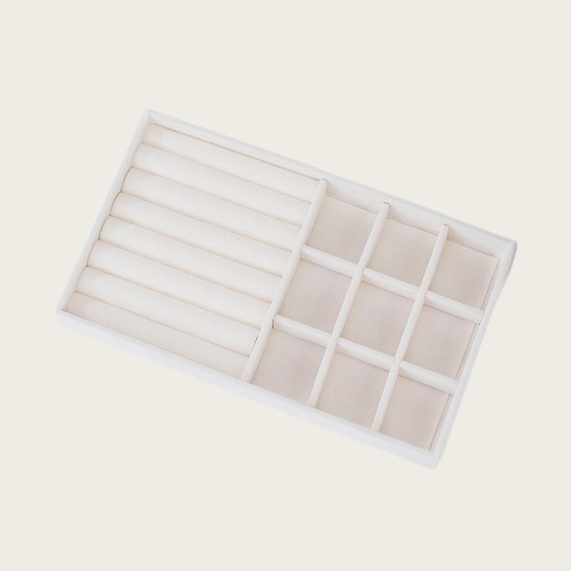 1PC Beige Flocking Jewelry Organizer Tray Detachable Divider Jewelry Box Multi Grids Storage Case for DIY Jewelry Making Display