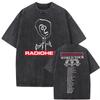 T-shirt Graphique Album Radiohead Vintage Lavé Unisexe Rétro Rock Gothique Surdimensionné Manches Courtes Streetwear Hauts Coton Doux Respirant