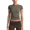(WMNS) X SKIMS Ribbed Seamless Baby T-Shirt 'Dusty Oakmoss' Women's SSSSL9718W-DOD