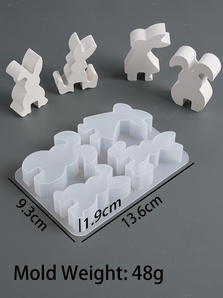 

Ангел Заяц Декоративная Заглушка Подсвечник Силиконовая Форма Сделай Сам Ручная Работа 4 Отверстия Ароматическая Свеча Литье Смола Форма Пасхальный Вкладыш Деко