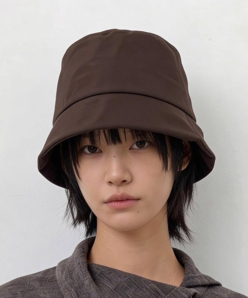 Eondeokeonteulolseutyudio Short Brim Bucket Hat Tulip Bucket / Memory / R Brown
