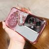 KEYSION Shockproof Plating Phone Case for OPPO Reno11 F 5G Clear TPU Glitter Jewelled Swan Kickstand Back Cover for OPPO Reno11F 5G