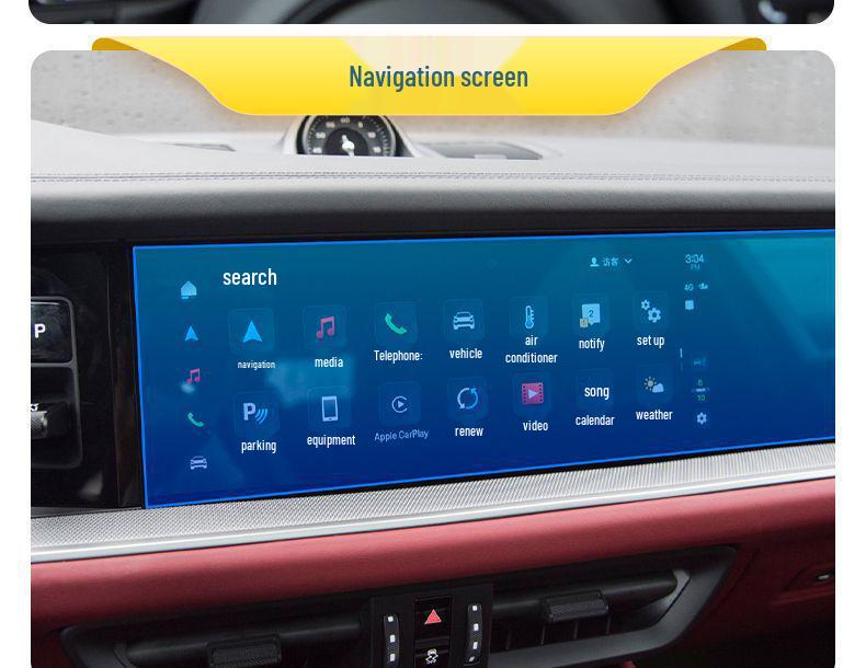 Compatible Porsche Cayenne Interior Protection Film for 25 Models: Console, Dashboard, Gear Shift, Door Sill.