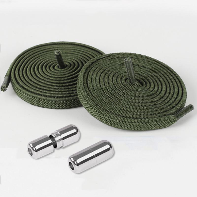 1Pair/3Pair 0.6 Cm Flat Elastic Shoelace Metal Buckle Shoelaces for Sneakers Kids and Adults Quick-Release Laces