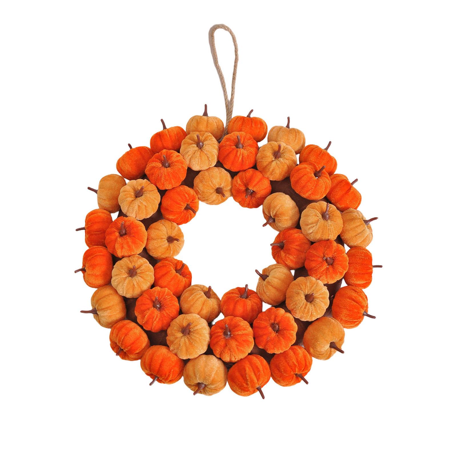 

Fall Orange Pumpkin Wreath,Halloween Decorations One Size