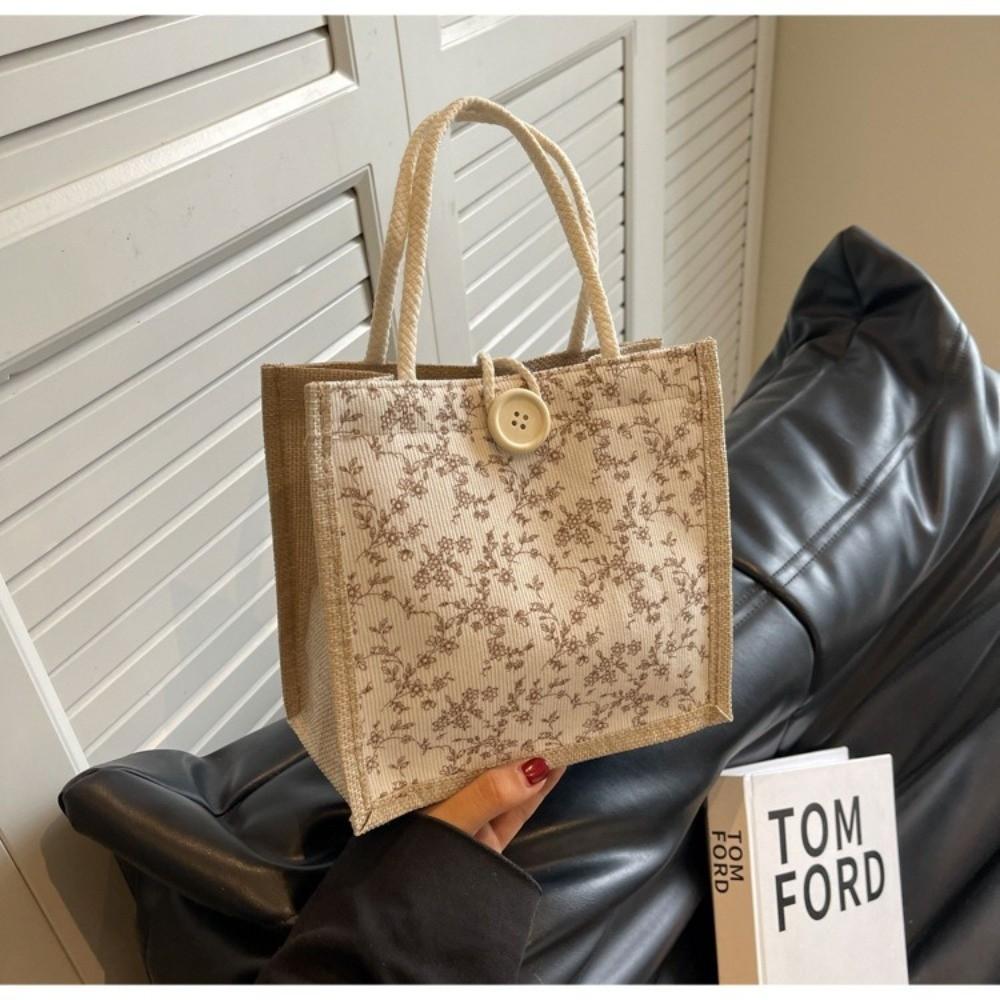 New Floral Print Handheld Bag Versatile Portable Tote Bag Casual Commuting Bag Women