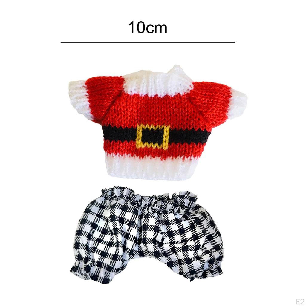 Doll Outfit Clothing Suit Presents Ornament Cute Overalls Soft Scene Photo Prop Plaid Pants