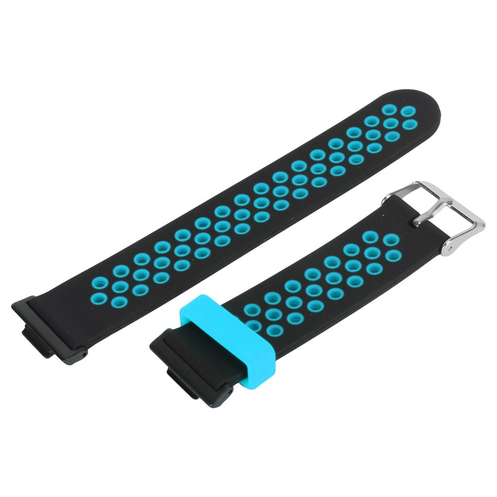 Smartwatch Strap Silicone Sweat Proof Breathable Adjustable Wrist Band for Watch Fit 2 Black and