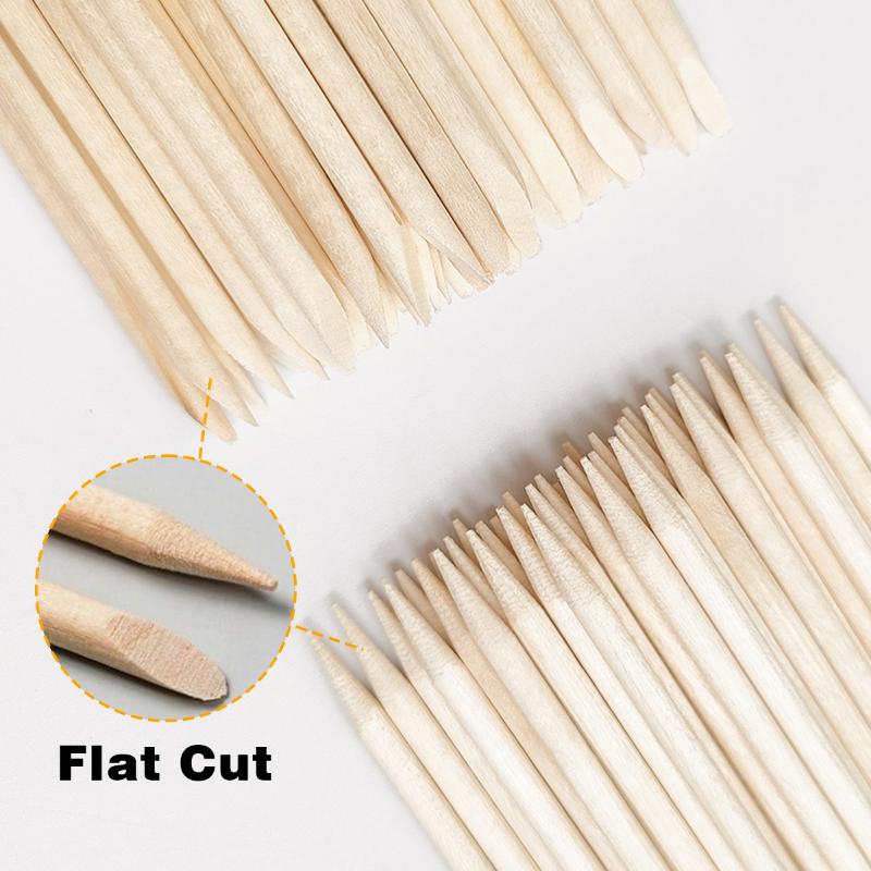 100Pcs 7.5Cm Wood Sticks For Manicure - Dual Tip Cuticle & Nail Plates Remover For Salon And Home Use