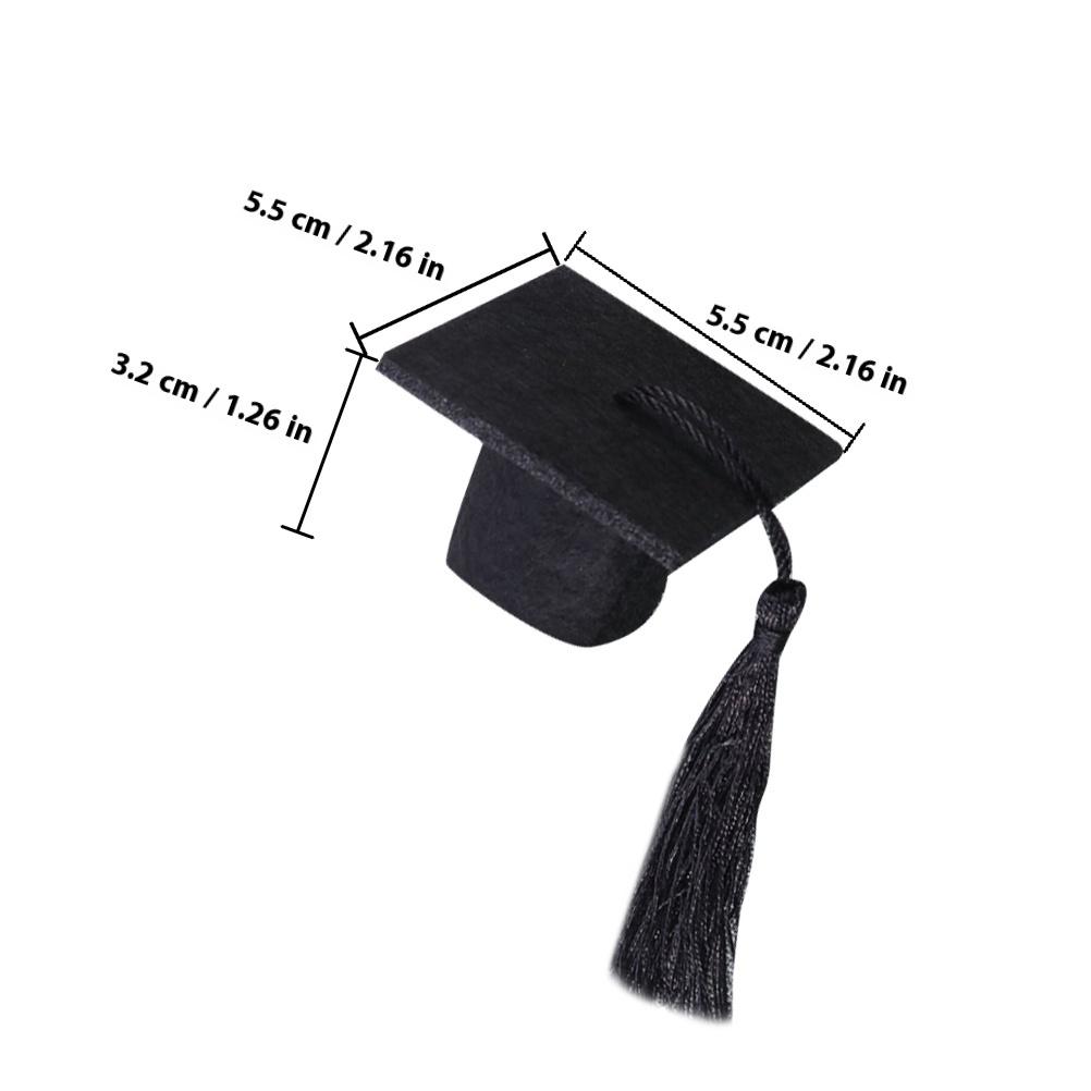 12pcs Mini Graduation Cap For Wine Bottle Decor Tassel Grad Hat Bottle Topper Party Supplies Jar Decoration Ornament
